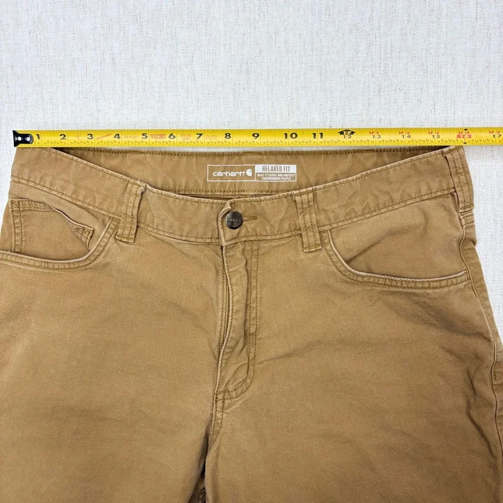 Carhartt Mens BN2517-M Rugged Flex Relaxed Fit Canvas Work Pants Brown 34x30